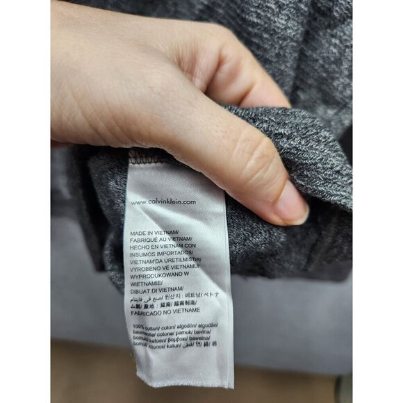 Calvin Klein Mens XL Quarter-Zip Pullover Sweater Gray Cotton Blend - Picture 4 of 5